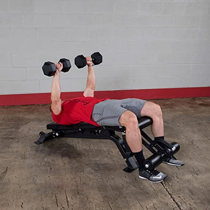 Body-Solid Pro Clubline (SFID425) Adjustable Bench - Multi-Position Workout & Weightlifting Bench with Leg Hold Down for Home Gym