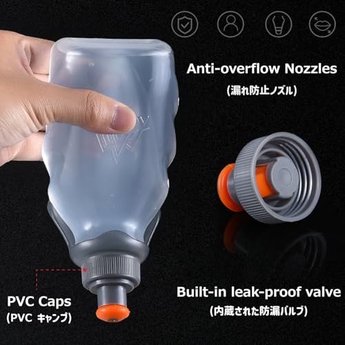 Running Water Bottles Flask BPA Free Leakproof Hydration Vest Packs Waist Belt Replacement for Triathlon Marathon Hiking Cycling Climbing Runner - color: #1 250ml / 8.5oz