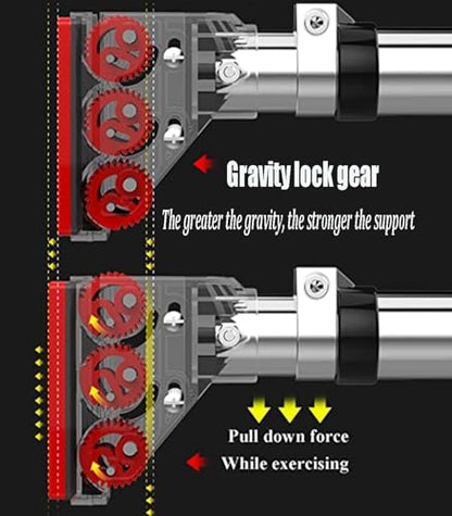 Chin Up Bar Doorway Pull Up Bar with Gymnastics Rings, No Screw Adjustable Strength Training Chin Up Bar Up Bars, Max Load 551lbs Horizontal Exercise Bar (Size : 110-138cm/43.3-54.3in)