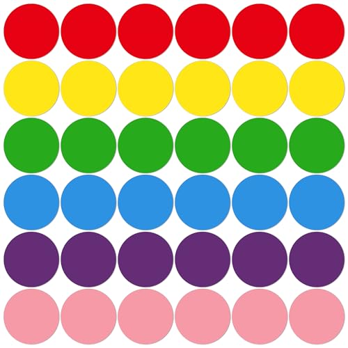 36 Pcs 6 Inch Classroom Floor Stickers Vinyl Self-Adhesive Dots Removable Line Up Spots Non Slip Markers for Preschool Kindergarten Elementary Multicolor - color: Multicolored