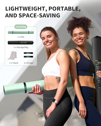 CAMBIVO Yoga Mat 72" x 48" Large Workout Mat for Home Gym Flooring | 6mm-12mm (0.24"-0.48") Extra Thick Exercise Mat for Apartment Fitness | High-Density TPE Cushioning for Joint Protection