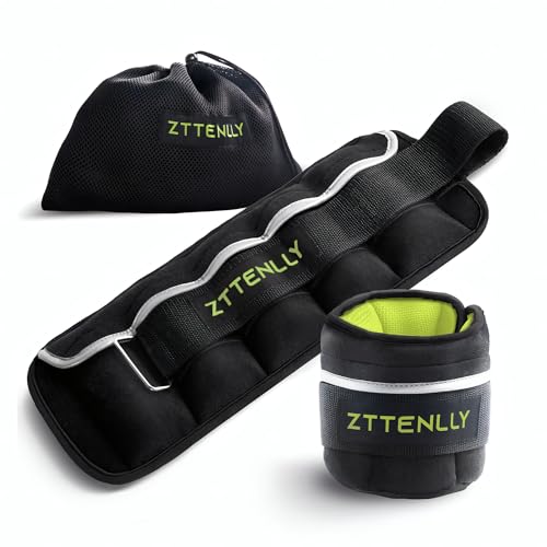 Adjustable Ankle Weights 1-5/10/15/20LBS Pair with Carry Bag - Breathable Fabrics, Reflective Trim - Strength Training Leg Wrist Arm Ankle Walking Weights Sets for Women Men Kids - color: Green, size: 20 lbs Pair (10 lbs Each)