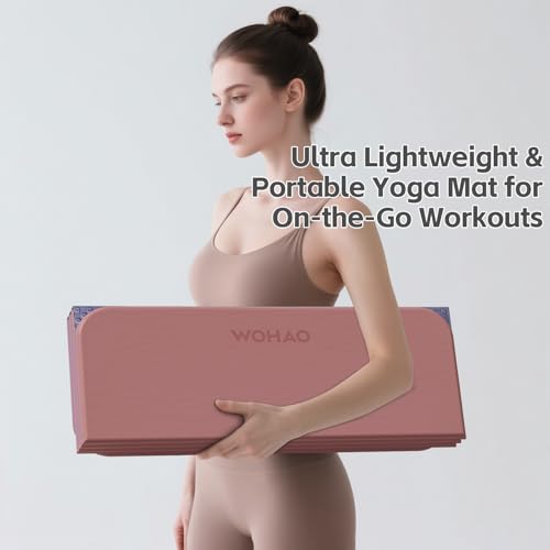 7-Fold Yoga Mat 70"x24" - 1/2 Inch Thick Folding Exercise Mat, Compact Non-Slip TPE Mat for Travel, Storage, Yoga & Home Gym, Lightweight & Portable