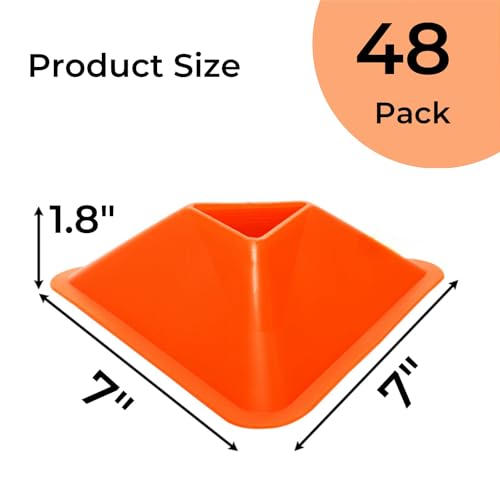 48 Pack Soccer Cones for Training, Flexible Agility Disc Cones with Carry Bag and Strap, Mini Sports Practice Equipment for Football Basketball Drills (8 Colors)