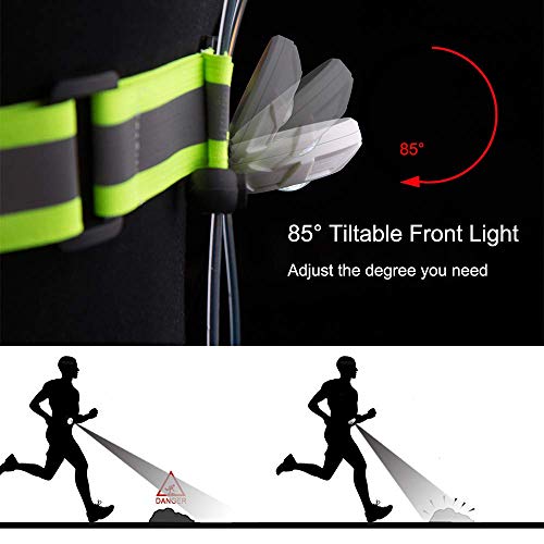 LONGU Led Running Reflective Vest Safety Night Light USB Rechargeable Cycling Multicolored Fiber Optics Suit Women Men Kids Adjustable Light Weight Gear for Jogging Biking