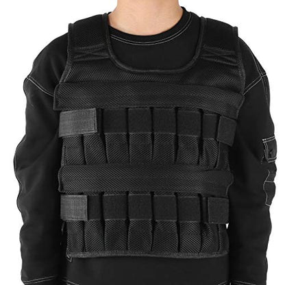 35KG Weighted Vest for Men, with 32 Pockets, Strength Training Vest, Adjustable Body Mesh Sandbag Running Weighted Carrier