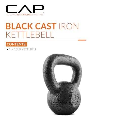 CAP Barbell Cast Iron Kettlebell - Singles and Sets, Multiple Weight Choices - size: 15.0 Pounds