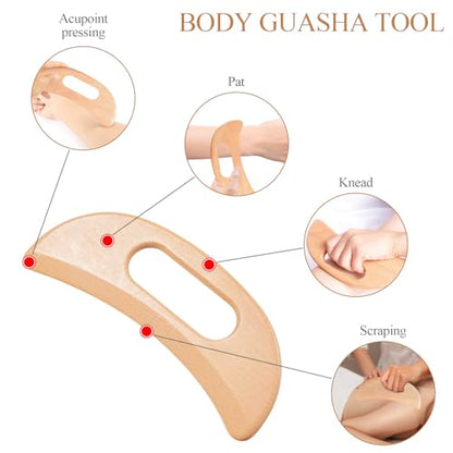 4Pcs Wood Therapy Massage Tools Lymphatic Drainage Massager Wooden Massager Body Sculpting Tools for Maderoterapia,Anti-Cellulite,Pain Relief(4-in-1 Massager) - style: 4-in-1 Massager