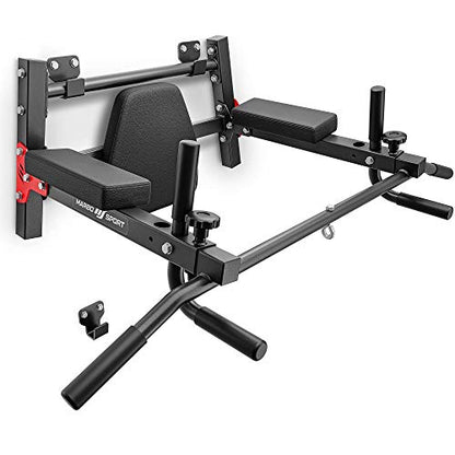 Marbo Sport Pull-Up Bar, Wall Mount, Adjustable, Alloy Steel, Black (150 kg)