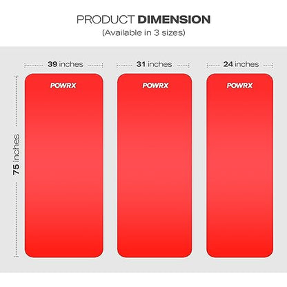 POWRX Yoga Mat Thick | Exercise Mat 1/2" - 3 Widhts with Carrying Strap and Bag | Non-Slip Workout Mat for Women Men Home Fitness Stretching Pilates Gymnastics Floor Gym Equipments
