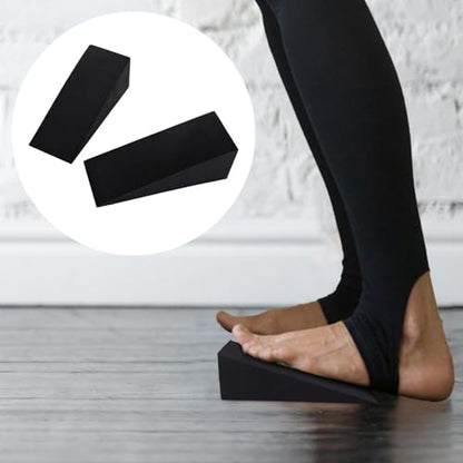 Squat Wedge Blocks Flexible Lightweight Incline Foot Stretch Wedge - color: Black 15x6x5cm (1 Pair)