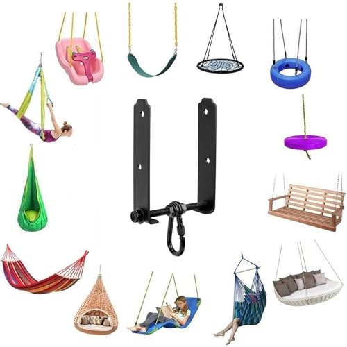 Heavy Duty Swing Hanger, Wood Beam & I-Beam Hanger, Swing Set Accessories Hammock 660LB Heavy Duty Swing Hooks Playground Hammock Chair Rope, Sandbag Porch, Hanging Heavy Punching Bags - style: 1Pack-with Snap Hook