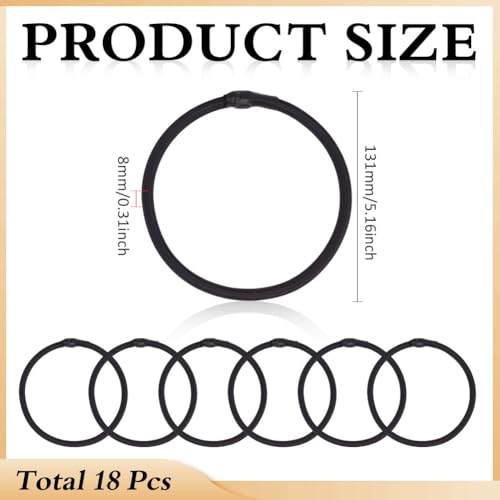 MAYJOYDIY 18 Pcs Trampoline Bungee Cords 5.1 inch Replacement Elastic Rope High Jump Bungee Cord Heavy-Duty Elastic Trampoline Ropes for Tarp Canopy Exercise Fitness, Black