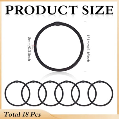 MAYJOYDIY 18 Pcs Trampoline Bungee Cords 5.1 inch Replacement Elastic Rope High Jump Bungee Cord Heavy-Duty Elastic Trampoline Ropes for Tarp Canopy Exercise Fitness, Black