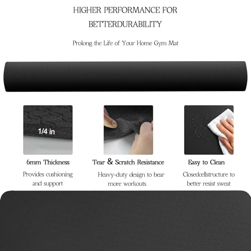 VTORY Extra Large Yoga Mat Thick Exercise Mat for Men and Women, Non-Slip, Durable Workout Mat for Home Workout, Yoga, Pilates, Stretching