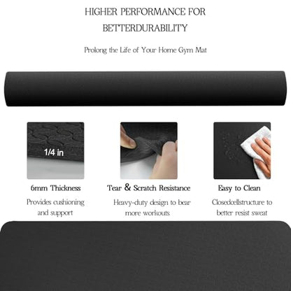 VTORY Extra Large Yoga Mat Thick Exercise Mat for Men and Women, Non-Slip, Durable Workout Mat for Home Workout, Yoga, Pilates, Stretching