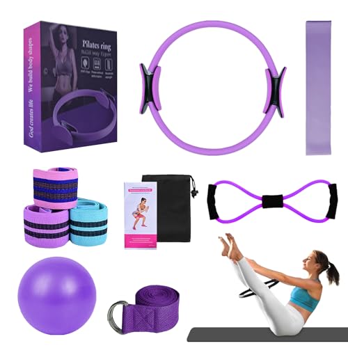 Pilates Essentials Kit for Women, 2025 New Better Me Pilates Kit, Pilates Rings Booty Bands, Yoga Sets for Women, Hip Exercise Band Yoga Ball 25cm Figure 8 Resistance Band