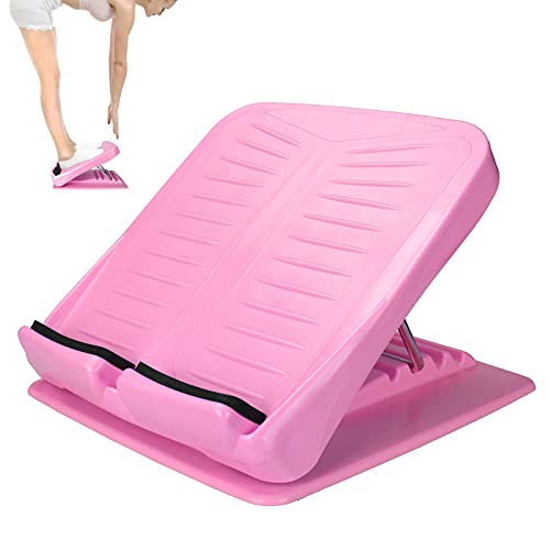 Slant Board Calf Stretcher Adjustable 4 Level Anti Slip Design Incline Board Leg Foot Balancing Fitness Pedal Wedge Stretch for Heel, Hamstring, Achilles, Leg Calves - color: Pink