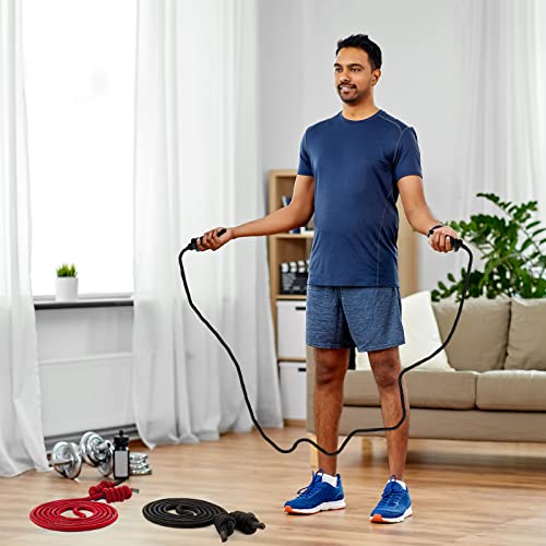 2 Pcs Flow Rope for Fitness Double Woven Workout Rope Adjustable Length Flow Jump for Working out Men Women Training Exercise Gym Indoor Outdoor Beginner, 9 ft