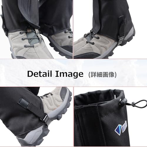 Hiking Gaiters for Outdoor Hunting Walking Backpacking Women Men Ankle Leg Guard Boot Legging Cover Snow Waterproof - color: #01 Black
