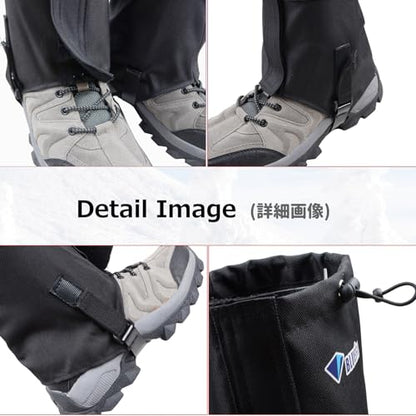 Hiking Gaiters for Outdoor Hunting Walking Backpacking Women Men Ankle Leg Guard Boot Legging Cover Snow Waterproof - color: #01 Black