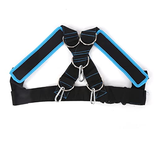 Weight Bearing Shoulder Strap Pulling Sled Harness Vest Black, Adjustable Nylon with Metal Buckle - Padded Comfort, Durable Design, Ideal for Resistance Training and Agility - color: Black Blue