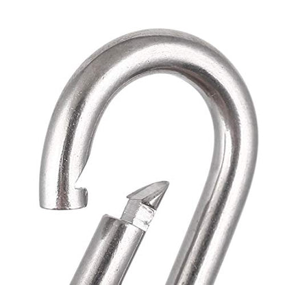 3.1 Inch M8 Steel Spring Snap Hook, Holds to 396lb/180kg (Max) for Gym,Exercise Machine, Heavy Duty Clip Keychainr, Set of 4