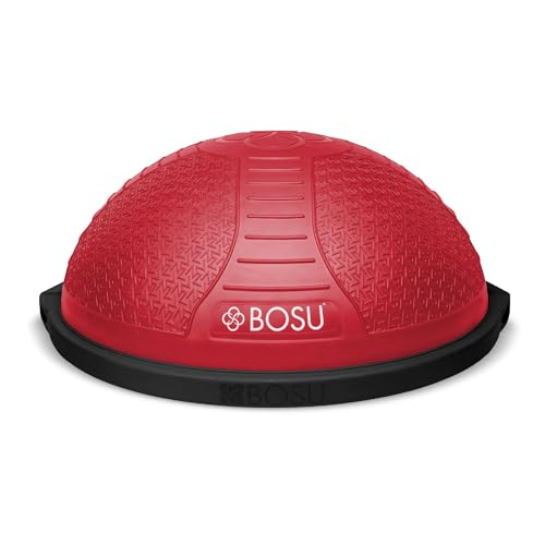 BOSU Nexgen Balance Trainer, Half-Ball Training Equipment, 65 cm Diameter, 300 lb Capacity - Burst-Resistant Stability Exercise Tool w/Non-Slip Base, Includes Hand Pump, Commercial-Grade - color: Neon Flare/Black