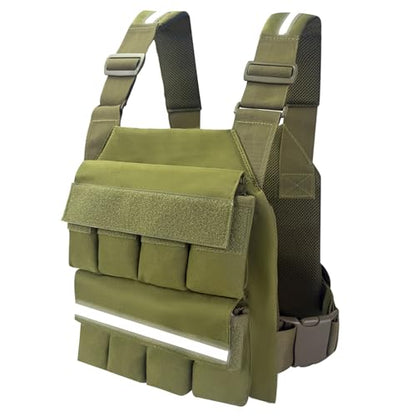 Weighted Vest for Men Women, Adjustable Tactical Weight Vests for Rucking Walking Running Crossfit Strength Training (Without Weight Blocks)