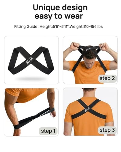 1/8" Men’s Ultra-Slim Invisible Posture Corrector Strap - High-Airflow Breathable Fabric Upper Back Brace | Discreet Under-Shirt Support for Professionals & Daily Wear (Black)
