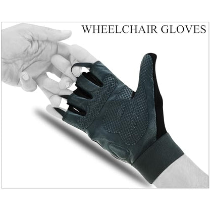 BTR Wheelchair Gloves for Men and Women | Mobility and Disability Gloves with Breathable, Lightweight Design, Non-Slip Grip, and Padded Palm Protection - color: All Black, size: X-Small