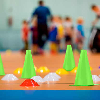 Hoteam 30 Pcs Traffic Cones Plastic Sport Agility Train - color: Green, size: 9inch