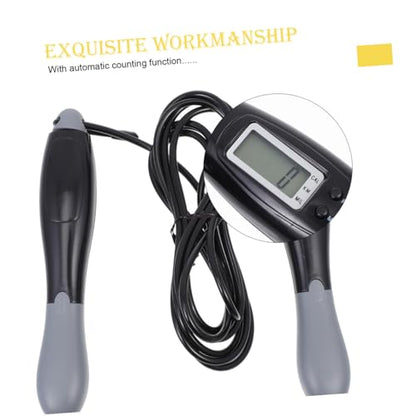 Electronic Counting Skipping Rope for Fitness Adults Steel Wire Jump Rope with Digital Counter Portable and Space-saving for Home and Outdoor Workout