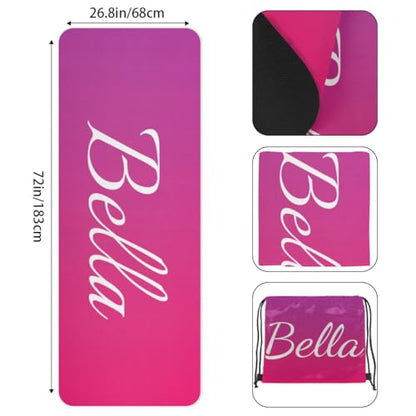 Custom Name Yoga Mat,Personalized Travel Yoga Exercise Mat,Non Slip,Perfect for Kids & Adults,Gradient Color D Series