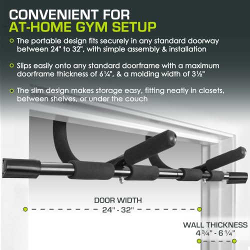 ProsourceFit Pull Up Bar for Multi Use Fitness & Home Gym Exercise - style: Multi Grip Light