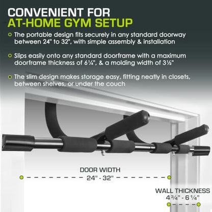ProsourceFit Pull Up Bar for Multi Use Fitness & Home Gym Exercise - style: Multi Grip Light