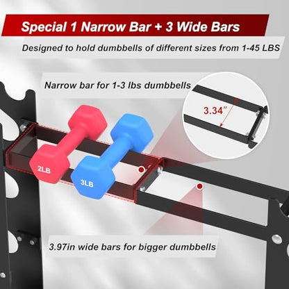 DERACY Dumbbell Rack Stand Only, 5 Tier Black Dumbbell Stand for Home Gym, Heavy Duty Steel Weight Rack Holds 8-30LB Pairs, 450LBS Capacity Free Weight Storage Organizer for Strength Training Equipment