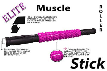 Leg Roller Massager | Massage Roller for Lymphatic Drainage - Pink Elite Hard,17"
