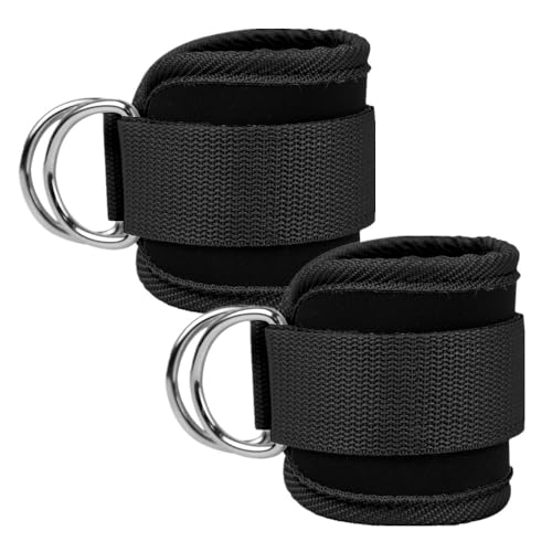 Ankle Strap for Cable Machine,1 Pair Adjustable Neoprene Padded Ankle Cuff for Leg Extensions,Glute Workouts,Gym for Women and Men
