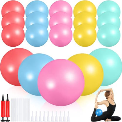 Sotiff 20 Pcs Small Exercise Pilates Ball Bulk 9 Inch Mini Yoga Ball Anti Burst and Slip for Stability Fitness Physical Therapy Stretching & Core Workout at Home Gym Class