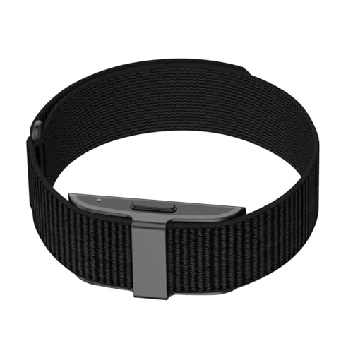 CAMTOVGCA Nylon Loop Compatible with Hume Band, Nylon Replacement Strap, Soft Adjustable Breathable Sport Wristband for Fitness Tracker - color: Black