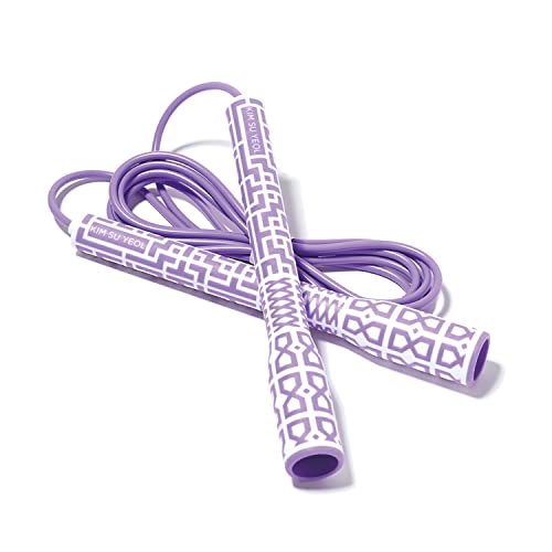 Skipping Jump Rope for Fitness Workout - Light Weight, Adjustable, Tangle Free, Excellent line control for Cardio Boxing, CrossFit, Training Exercise All Ages and Gender ( Special Luxury, KA-220, Made in Korea) - color: Purple (Royal Luxury)