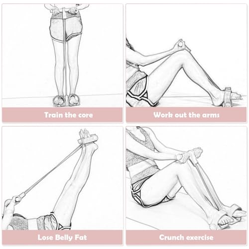 Adjustable Ankle Strap Resistance Band with Handle,0.4-inch Diameter Thick TPE Resistance Band 40-45lbs,Suitable for All Weights & Foot Sizes, Full-Body Workout