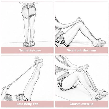 Adjustable Ankle Strap Resistance Band with Handle,0.4-inch Diameter Thick TPE Resistance Band 40-45lbs,Suitable for All Weights & Foot Sizes, Full-Body Workout