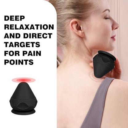 WOVTE Massage Lacrosse Ball for Sore Muscles, Shoulders, Neck, Back, Foot, Body, Deep Tissue, Trigger Point, Muscle Knots, Yoga and Myofascial Release (Blue) (Black（Set）) - color: Black（set）