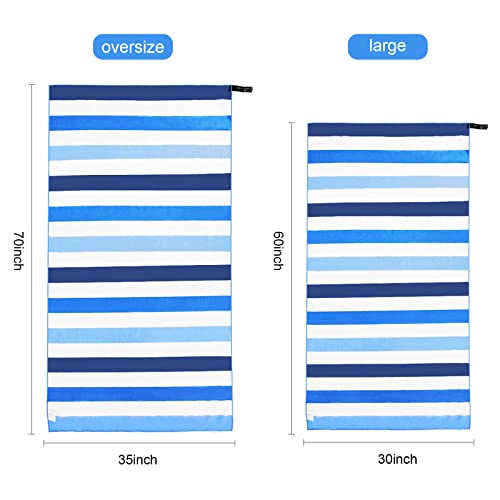 Exclusivo Mezcla Quick Dry Beach Towel, Large Lightweight Sandfree Pool Towel for Swimming Camping Travel with Bag (Blue, 30x60 Inches)