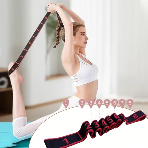 Fitness Resistance Band for Stretching and Yoga, Number Stretch Resistance Band with Clear Markings, 8-Section Elastic Training Bands - color: 3PCS