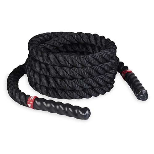 Reebok 18 ft Battle Rope, 1.5" Thick, Home Gym