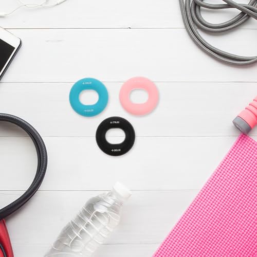 Happyyami 3pcs Silicone Hand Exerciser Grip Rings Set Dual Resistance Levels 20-30lb, 40-50lb, 70-80lb for Finger Strength Training, Hand Rehabilitation, and Fitness Workout