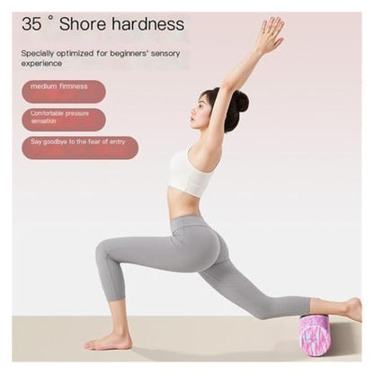 EVA Foam Roller - Beginner-Friendly Solid Textured Massage Roller for Muscle Relaxation, Back Rolling & Fascia Release - Yoga Fitness Tool(Pink Mix,Small) - color: Pink Mix, size: Small